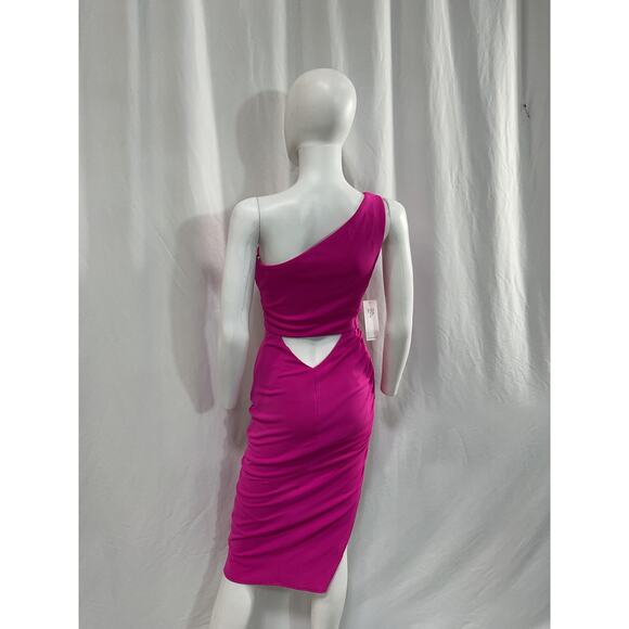 Katie May 'New Age' Pink Crepe One Shoulder Cut Out Dress Size S - NWT - Picture 3 of 5